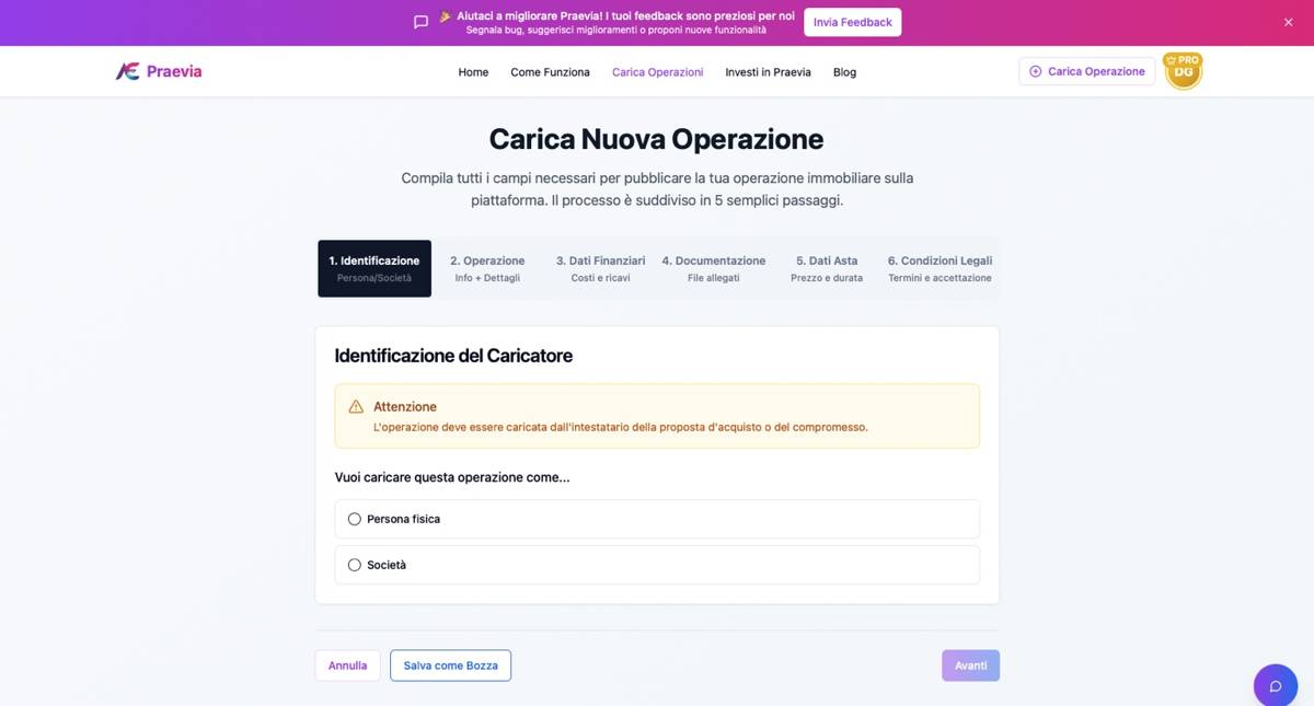🏠 Marketplace immobiliare – Cessioni di Compromesso